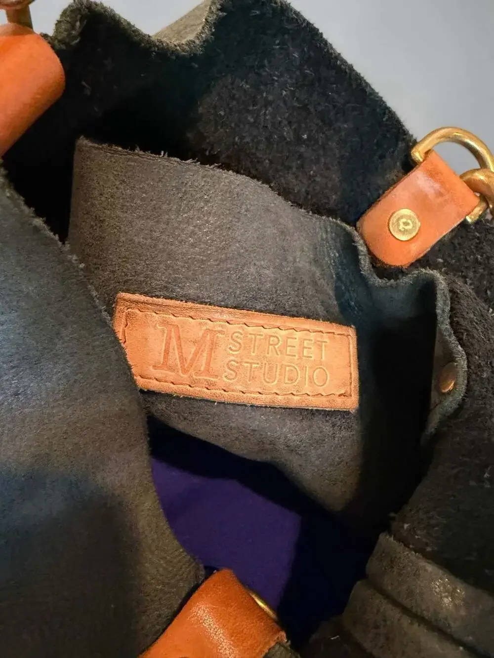 leather hobo slouchy bucket bag by M Street Studio